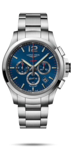 Longines Conquest V.H.P. Chronograph 44 Stainless Steel / Blue / Bracelet L3.727.4.96.6