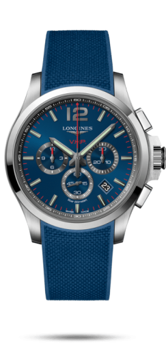 Longines Conquest V.H.P. Chronograph 44 Stainless Steel / Blue / Rubber L3.727.4.96.9
