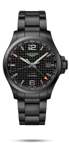 Longines Conquest V.H.P. GMT 43 PVD / Carbon / Bracelet L3.728.2.66.6
