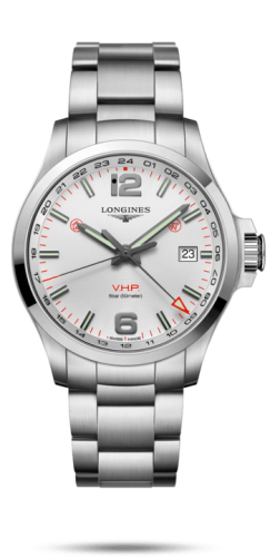 Longines Conquest V.H.P. GMT 43 Stainless Steel / Silver / Bracelet L3.728.4.76.6