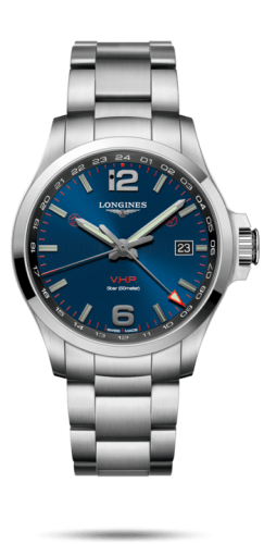 Longines Conquest V.H.P. GMT 43 Stainless Steel / Blue / Bracelet L3.728.4.96.6