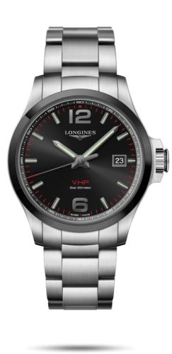 Longines Conquest V.H.P. 43 Stainless Steel / Ceramic / Black / Bracelet L3.729.4.56.6