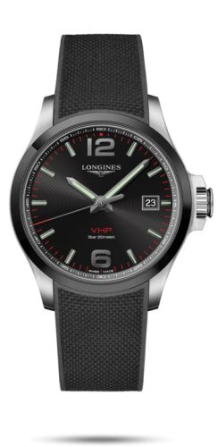 Longines Conquest V.H.P. 43 Stainless Steel / Ceramic / Black / Rubber L3.729.4.56.9
