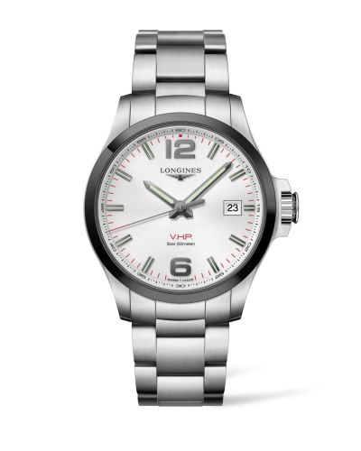 Longines Conquest V.H.P. 43 Stainless Steel / Ceramic / Silver / Bracelet L3.729.4.76.6