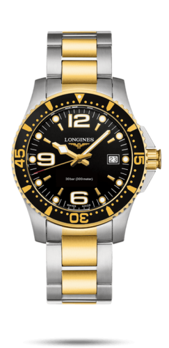 Longines HydroConquest 41 Quartz Stainless Steel / Yellow Gold / Black / Bracelet L3.740.3.56.7
