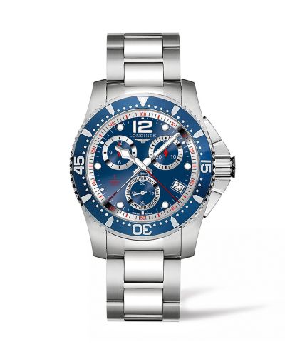 Longines Hydroconquest 41 Quartz Chronograph Stainless Steel / Blue / Bracelet L3.743.4.96.6