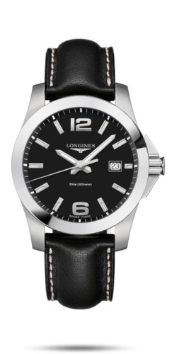 Longines Conquest Quartz 41 Stainless Steel / Black / Strap L3.759.4.58.3