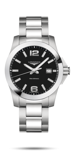 Longines Conquest Quartz 41 Stainless Steel / Black / Bracelet L3.759.4.58.6