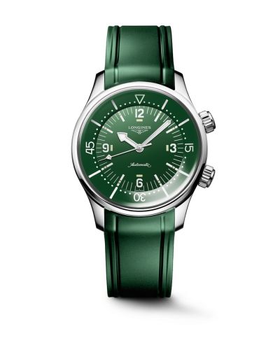 Longines Heritage Legend Diver 39 Stainless Steel / Green / Rubber L3.764.4.06.9