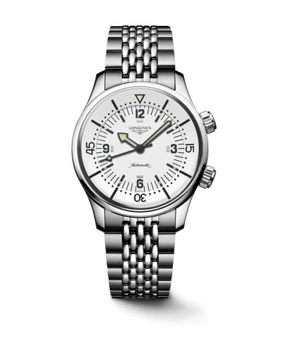 Longines Heritage Legend Diver 39 Stainless Steel / White / Bracelet L3.764.4.16.6