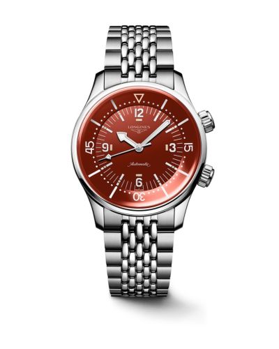 Longines Heritage Legend Diver 39 Stainless Steel / Terracotta / Bracelet L3.764.4.96.6