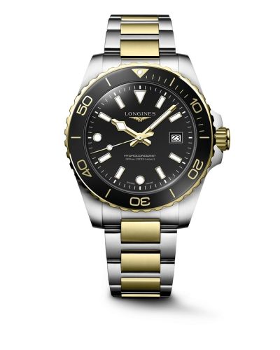 Longines Hydroconquest Quartz 42 Stainless Steel - Yellow Gold / Black / Bracelet L3.769.3.56.7