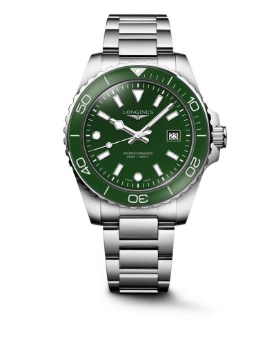 Longines Hydroconquest Quartz 42 Stainless Steel / Green / Bracelet L3.769.4.06.6