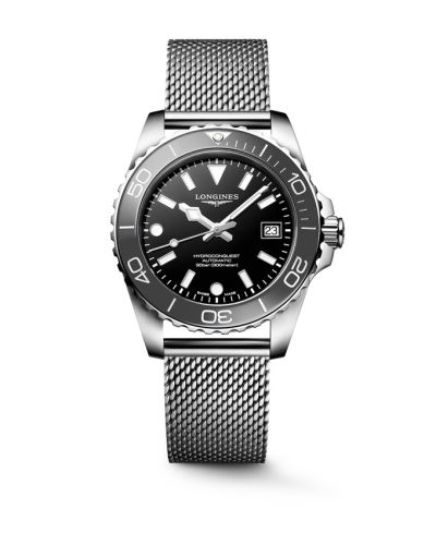 Longines Hydroconquest Automatic 39 Stainless Steel / Black / Mesh L3.779.4.70.6