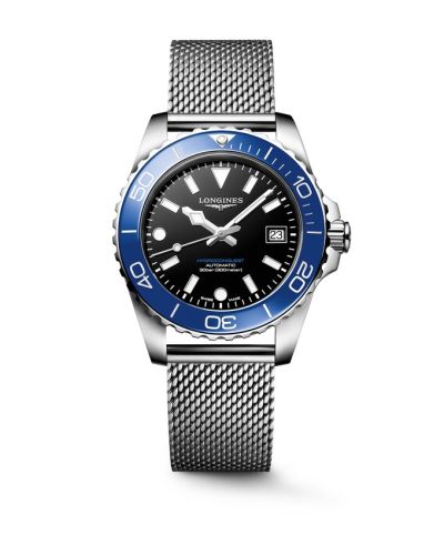 Longines Hydroconquest Automatic 39 Stainless Steel / Black / Mesh L3.779.4.90.6