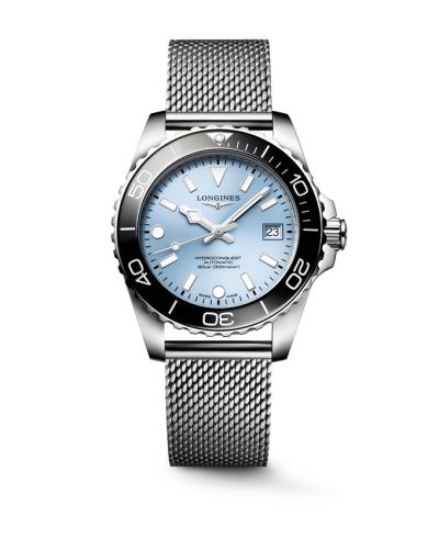 Longines Hydroconquest Automatic 39 Stainless Steel / Frosted Blue / Mesh L3.779.4.99.6