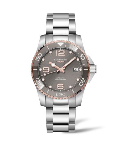 Longines HydroConquest 39 Automatic Stainless Steel - Pink Gold / Grey / Bracelet L3.780.3.78.6