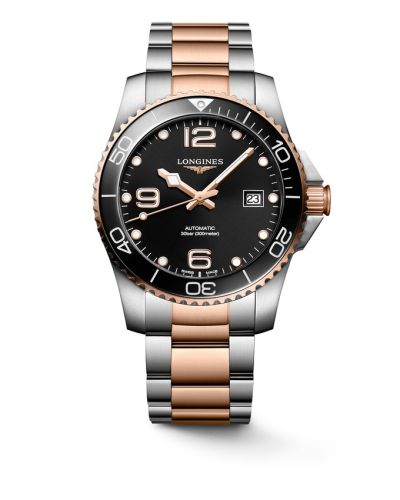 Longines HydroConquest 41 Automatic Stainless Steel - Rose Gold / Black / Bracelet L3.781.3.58.7