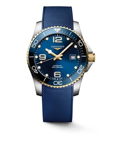 Longines HydroConquest 41 Automatic Stainless Steel - Yellow Gold / Blue / Rubber L3.781.3.96.9