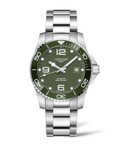 Longines HydroConquest 41 Automatic Stainless Steel / Ceramic / Green / Bracelet L3.781.4.06.6