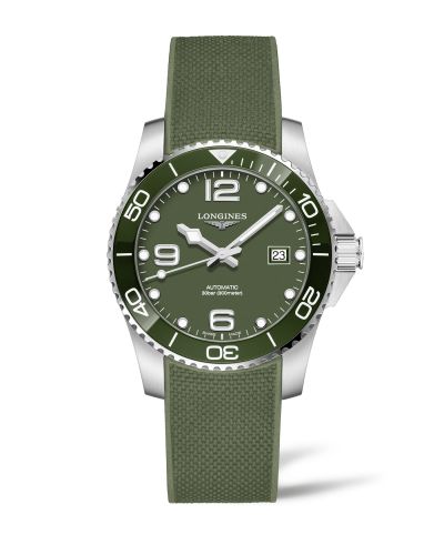 Longines HydroConquest 41 Automatic Stainless Steel / Ceramic / Green / Rubber L3.781.4.06.9