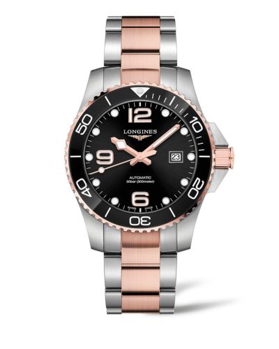 Longines HydroConquest 43 Automatic Stainless Steel - Pink Gold / Black / Bracelet L3.782.3.58.7