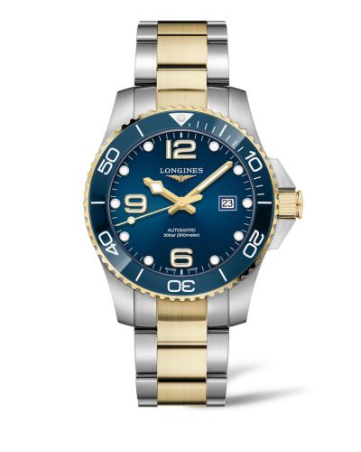 Longines HydroConquest 43 Automatic Stainless Steel - Yellow Gold / Blue / Bracelet L3.782.3.96.7