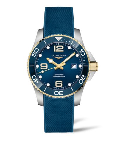 Longines HydroConquest 43 Automatic Stainless Steel - Yellow Gold / Blue / Rubber L3.782.3.96.9