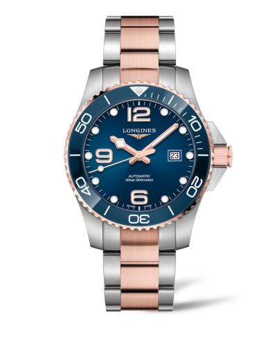 Longines HydroConquest 43 Automatic Stainless Steel - Pink Gold / Blue / Bracelet L3.782.3.98.7