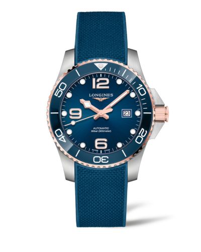 Longines HydroConquest 43 Automatic Stainless Steel - Pink Gold / Blue / Rubber L3.782.3.98.9