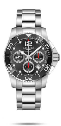 Longines HydroConquest 41 Automatic Chronograph Stainless Steel / Ceramic / Black / Bracelet L3.783.4.56.6