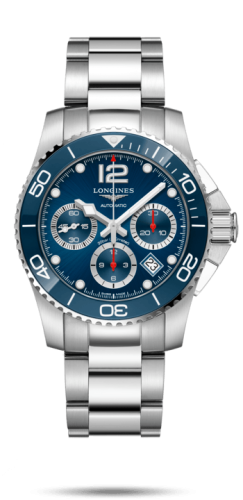 Longines HydroConquest 41 Automatic Chronograph Stainless Steel / Ceramic / Blue / Bracelet L3.783.4.96.6