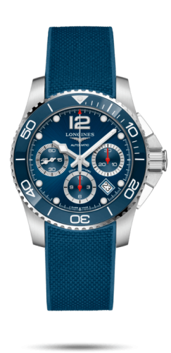Longines HydroConquest 41 Automatic Chronograph Stainless Steel / Ceramic / Blue / Rubber L3.783.4.96.9