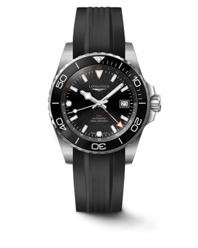 Longines Hydroconquest GMT 41 Stainless Steel / Black / Rubber L3.790.4.56.9