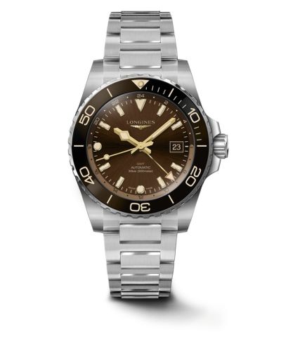 Longines Hydroconquest GMT 41 Stainless Steel / Brown / Bracelet L3.790.4.66.6