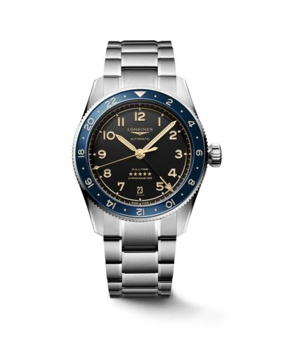 Longines Spirit Zulu Time 39 Stainless Steel / Black - Blue / Bracelet L3.802.4.60.6