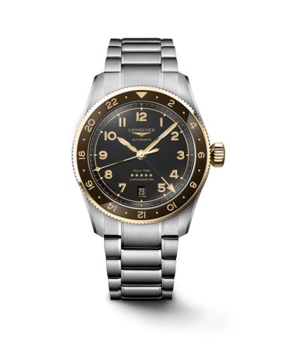Longines Spirit Zulu Time 39 Stainless Steel - Yellow Gold / Anthracite / Bracelet L3.802.5.53.6