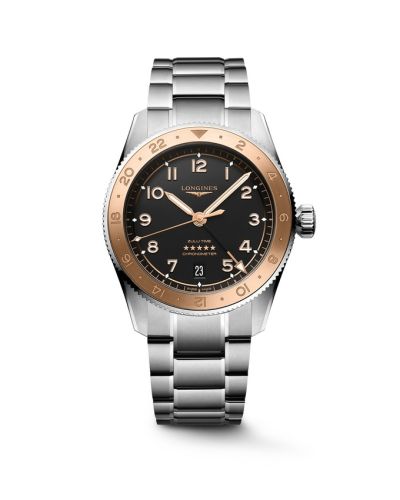 Longines Spirit Zulu Time 1925 39 Stainless Steel - Pink Gold / Black / Bracelet / 100 Years L3.803.5.53.6