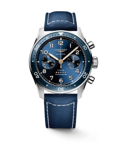 Longines Spirit Flyback 42 Stainless Steel / Blue / Strap L3.821.4.93.2