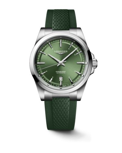 Longines Conquest 41 Stainless Steel / Green / Rubber L3.830.4.02.9