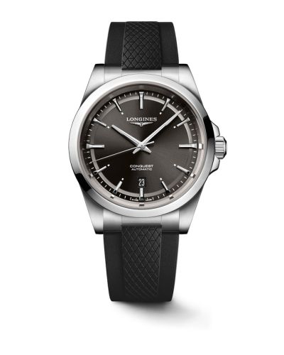 Longines Conquest 41 Stainless Steel / Black / Rubber L3.830.4.52.9