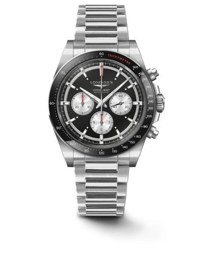 Longines Conquest Chronograph 42 Stainless Steel / Black / Bracelet L3.835.4.52.6