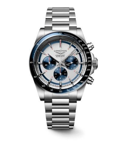 Longines Conquest Chronograph 42 Stainless Steel / Silver - Blue / Bracelet L3.835.4.98.6
