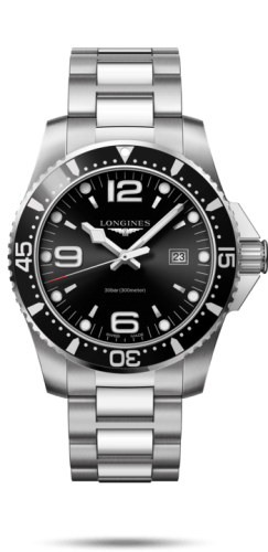 Longines HydroConquest 44 Quartz Stainless steel / Black / Bracelet L3.840.4.56.6