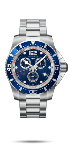 Longines HydroConquest 47.5 Quartz Chronograph Stainless Steel / Blue / Bracelet L3.843.4.96.6