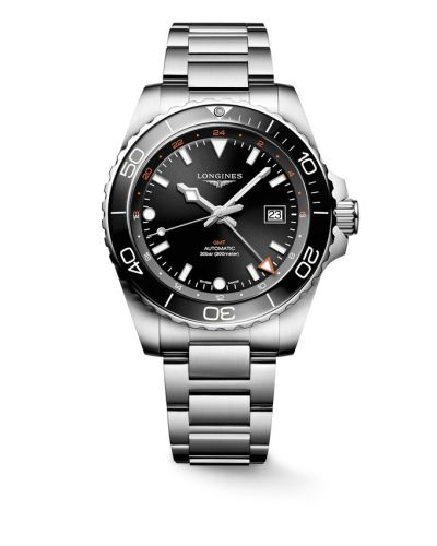 Longines Hydroconquest GMT 43 Stainless Steel / Black / Bracelet L3.890.4.56.6