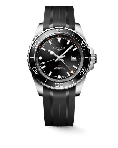 Longines Hydroconquest GMT 43 Stainless Steel / Black / Rubber L3.890.4.56.9