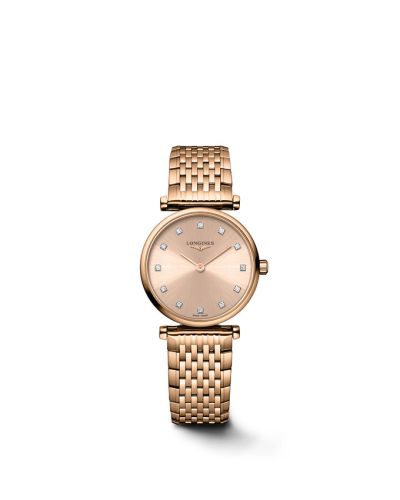 Longines La Grande Classique Quartz 24 Red Gold / Pink - Diamond / Bracelet L4.209.1.90.8
