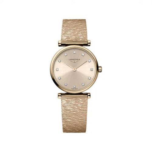 Longines La Grande Classique Quartz 24 Red Gold / Pink - Diamond / Bracelet L4.209.1.93.8