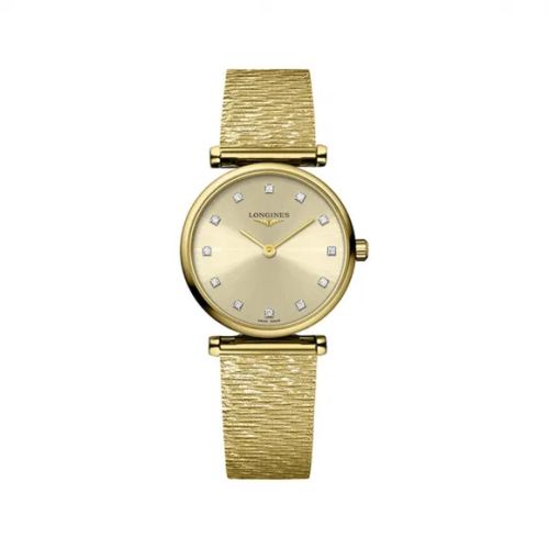 Longines La Grande Classique Quartz 24 Yellow Gold / Gilt - Diamond / Bracelet L4.209.2.33.8